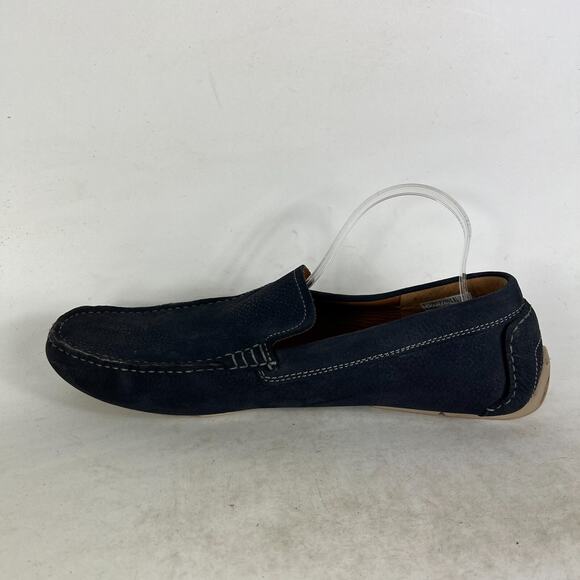 Clarks Davont Drive Loafers Mens 12 Blue Leather Slip-On Square Toe Casual Shoes - Picture 6 of 10